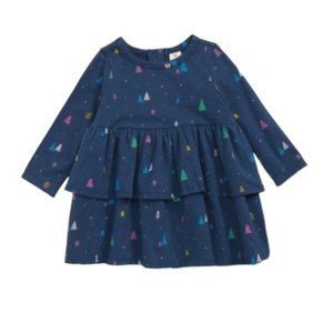 Tucker + Tate Babies' Sweet Play Print Dress Navy Denim Modern Trees 6M NWT
